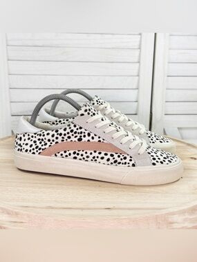 Madewell‎ Sidewalk Low Top Sneakers Cheetah Calf Hair Ivory Size 8.5